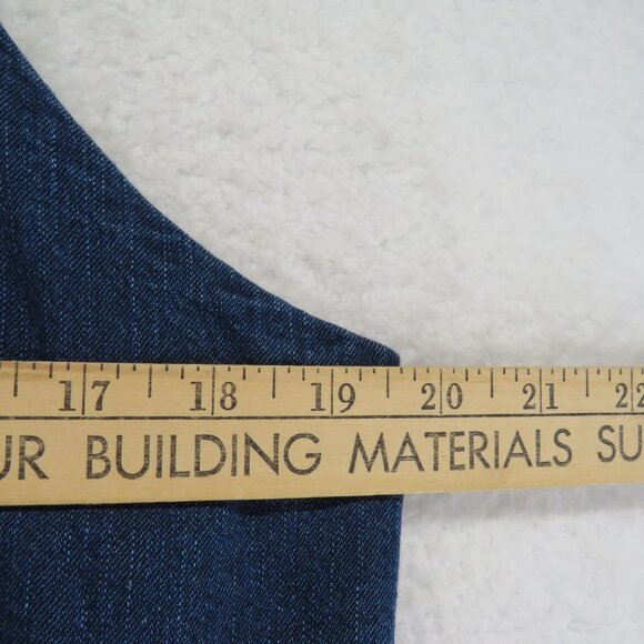 Old Navy Jean Dress Size XL Dark Wash Blue Denim Sleeveless Ruffle Hem Mini New - Picture 6 of 10